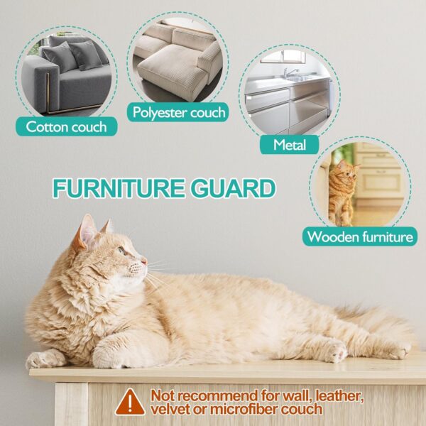 [Thicken Vinyl] Anti Cat Scratch Furniture Protector, Single-Sided Sticky Couch Protector for Cats, Flexible Couch Corner Guard Under Cats Claw, Cat Scratch Deterrent Tape-(160"x12.4") - Image 6