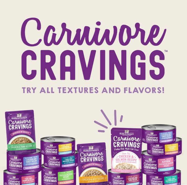 Stella & Chewy’s Carnivore Cravings Savory Shreds Canned Wet Cat Food Variety Pack – (2.8 Ounce Cans, Case of 12) - Image 11