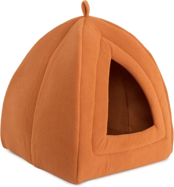 Cat House - Indoor Cat Bed with Removable Foam Cushion - Pet Tent for Kittens, Rabbits, Guinea Pigs, and Other Small Animals by PETMAKER (Brown) - Image 7