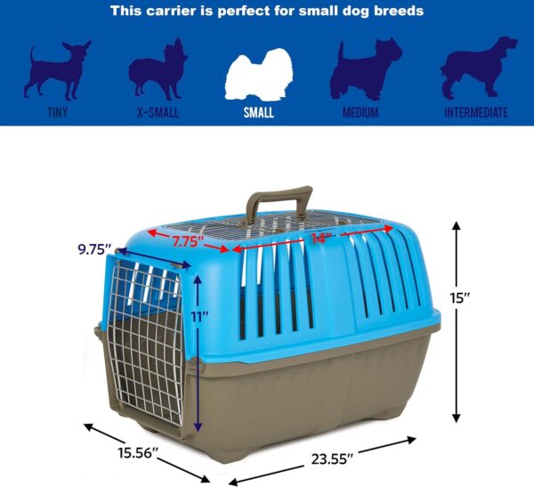 MidWest Homes for Pets Spree Travel Pet Carrier, Dog Carrier Features Easy Assembly and Not The Tedious Nut & Bolt Assembly of Competitors, Ideal for Small Dogs & Cats, Blue, 24-Inch, Top Door - Image 6