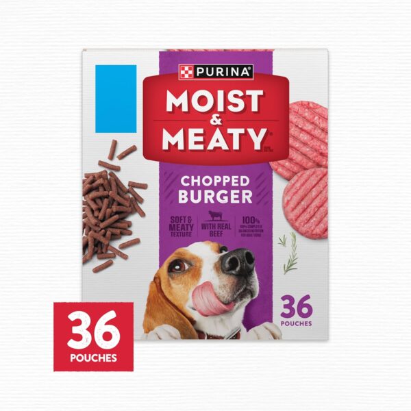 Purina Moist and Meaty Dog Food Chopped Burger Soft Dog Food Pouches - 36 ct. Pouch - Image 5