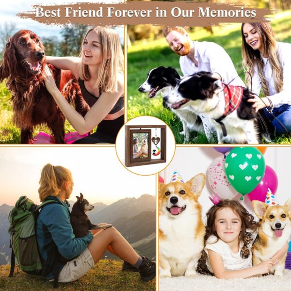 Dog Memorial Picture Frame, Pet Memorial Gifts for Dogs Rotating Wooden Photo Frame 4x6in, Dog Memorial Gifts for Loss of Dog, Rainbow Bridge Pet Loss Sympathy Gift for Dog Lovers - Image 6