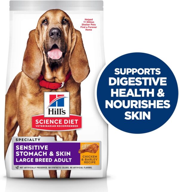 Hill's Science Diet Sensitive Stomach & Skin, Adult 1-5, Large Breed Stomach & Skin Sensitivity Support, Dry Dog Food, Chicken Recipe, 30 lb Bag - Image 3