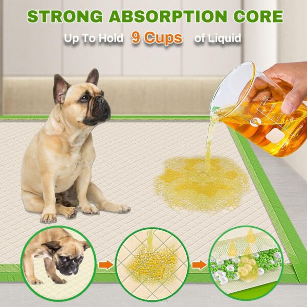 Pee Pads for Dogs Extra Large 28"x34", XL Thicker ECO Green Disposable Xlarge Puppy Training Pads Super Absorbent Full Edge-Wrapping Pad for Dogs, Puppies, Doggie, Cats, Rabbits-(50 Count) - Image 4