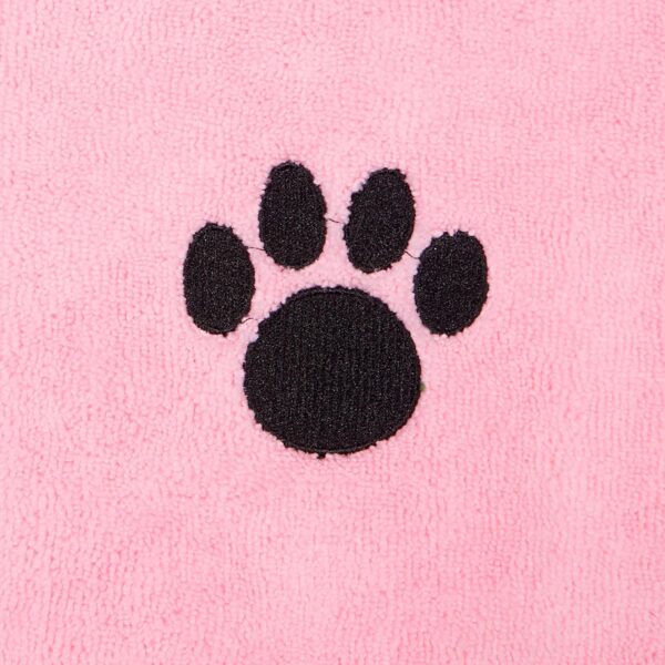 Bone Dry Pet Grooming Towel Collection Absorbent Microfiber X-Large, 41x23.5", Embroidered Pink - Image 4