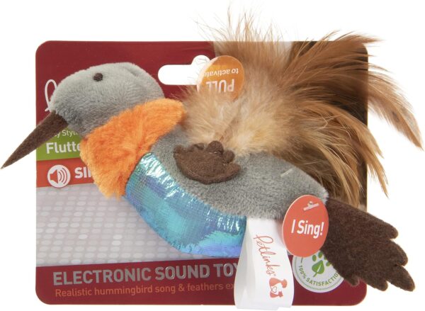 Petlinks Flutter Singer Electronic Sound Cat Toy, Battery Powered - Gray/Blue, One Size - Image 5