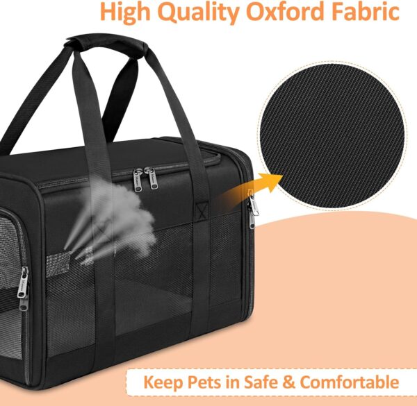 Mancro Cat Carrier, Pet Carrier Airline Approved for Medium Cats 20lbs, Dog Carrier for Small Dogs and Puppies, Soft Sided Collapsible Top Loading Cat Bag Carrier for Travel & Car - Image 8