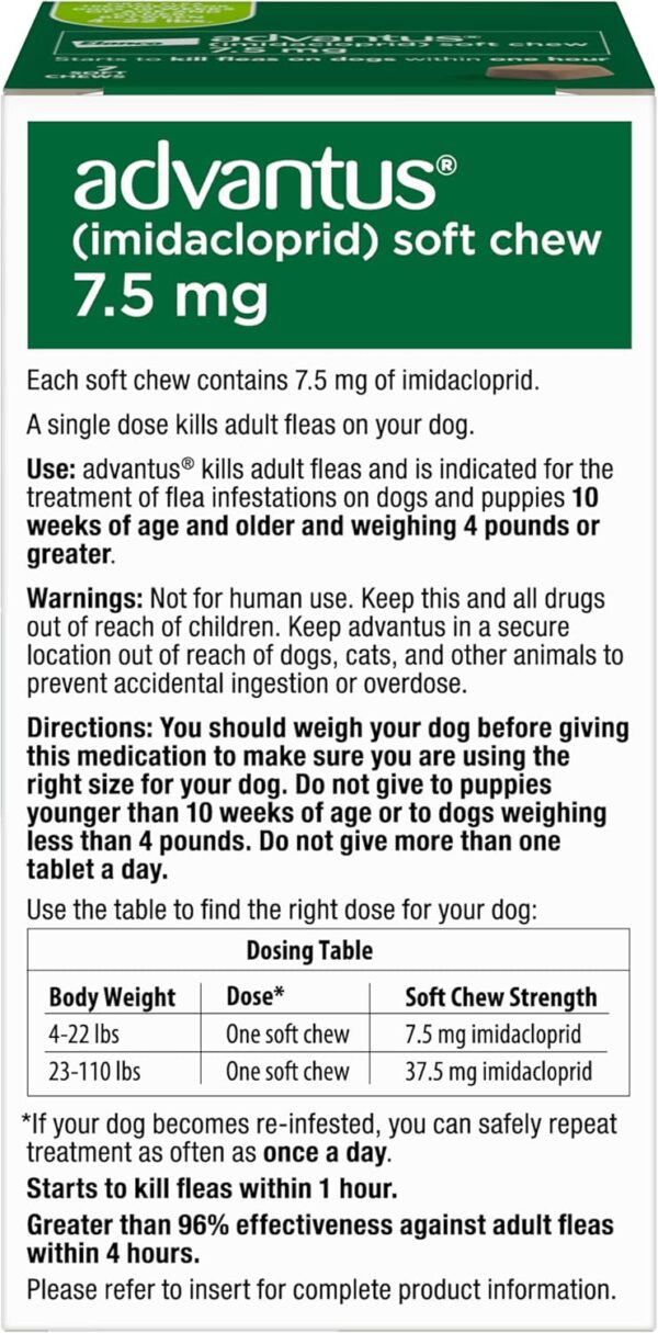 Dog Advantus Chewable Flea Treatment for Dogs 4 - 22 lbs. | 7 ct. - Image 3