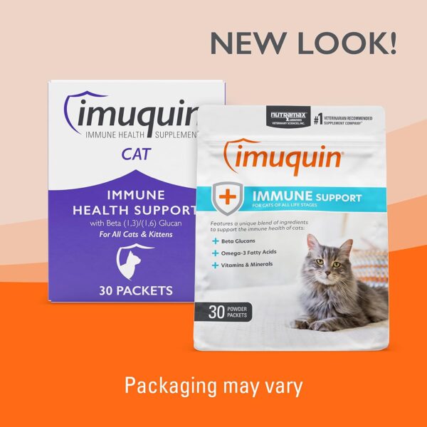 Nutramax Imuquin Immune Health Supplement Powder for Cats, with Beta Glucans, Marine Lipids, Vitamins and Minerals, 30 Packets - Image 6