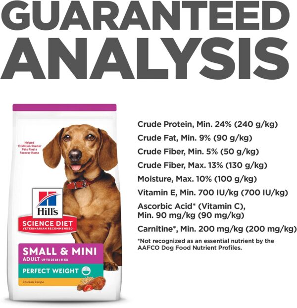 Hill's Science Diet Perfect Weight, Adult 1-6, Small & Mini Breeds Weight Management Support, Dry Dog Food, Chicken Recipe, 12.5 lb Bag - Image 7