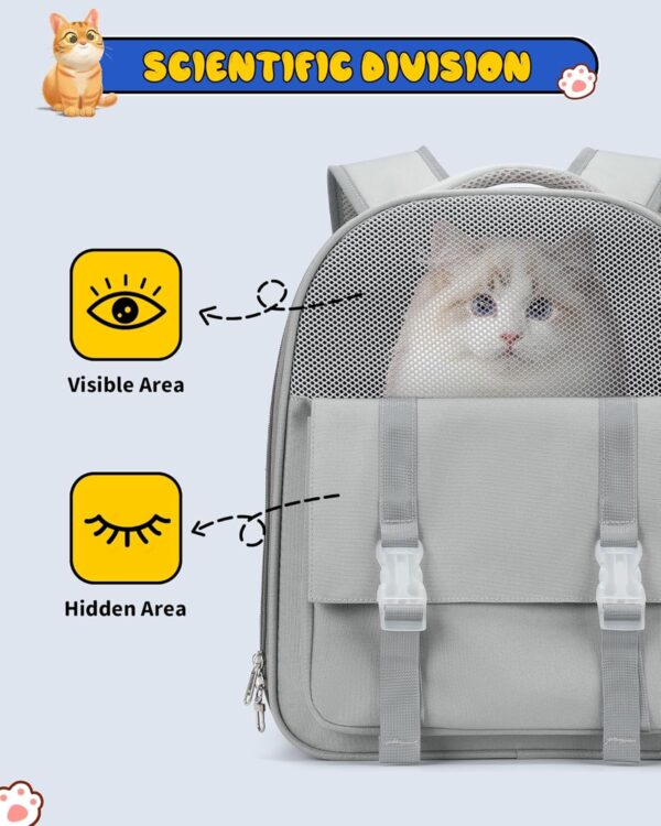 Cat Backpacks for Carrying Cats Hiking,Cat Carrier Hard Bag,Ventilate Pet Backpack Carrier for Small Dogs Airline Approved,Airline Approved Travel Carrier Space Capsule Camping Outdoor - Image 5