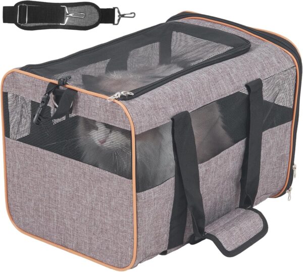 VEVOR Airline Approved Soft Rolling Pet Carrier with Telescope Handle and Upgraded Wheels - Holds up to 22 LBS - Image 8