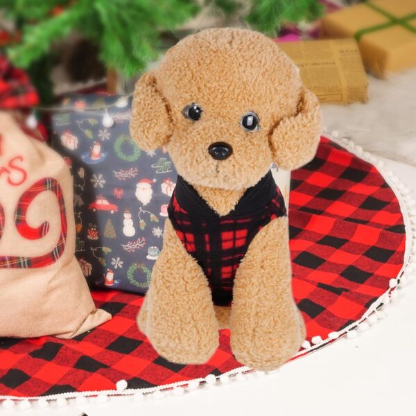 4 Pieces Buffalo Plaid Dog Sweaters with Leash Ring Soft Fleece Vest Dog Pullover Warm Jacket Pet Dog Clothes Winter Dog Outfits for Small Puppy Cat Pets (Medium) - Image 6