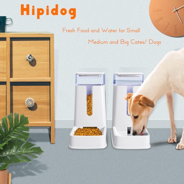 Automatic Cat Feeder and Cat Water Dispenser in Set 2 Packs Automatic Dog Feeder and Dog Water Dispenser 1 Gallon for Small Medium Big Dog Pets Puppy Kitten (white) - Image 7