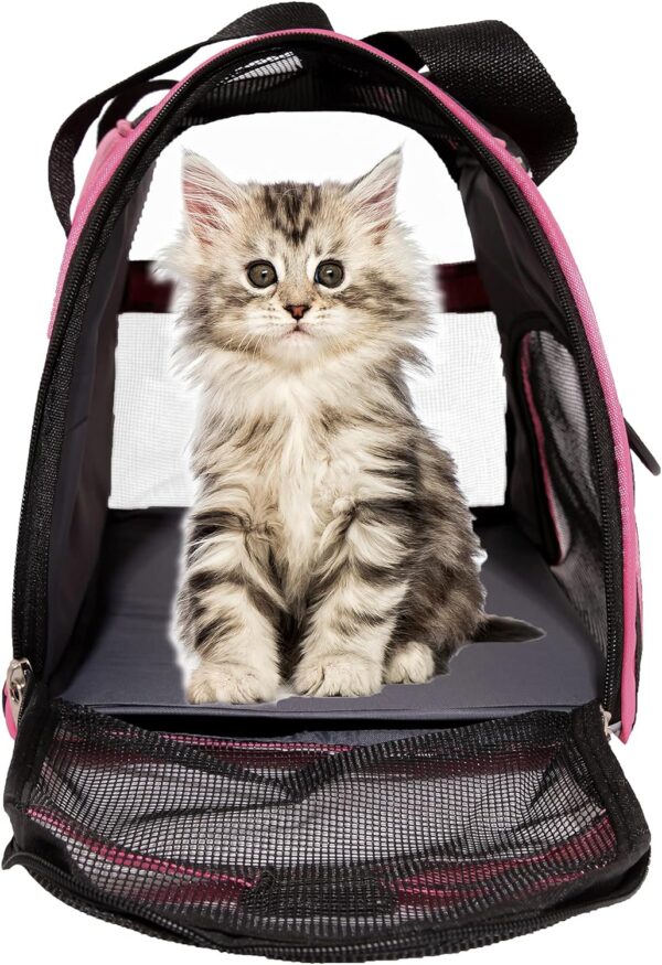 Pet Carrier Soft-Sided Carriers for Cat Carriers Dog Carrier for Small Medium Cats Dogs Puppies Pet Carrier Airline Approved up to 15 Lbs Cat Dog Pet Travel Carrier (Medium,Pink) - Image 2