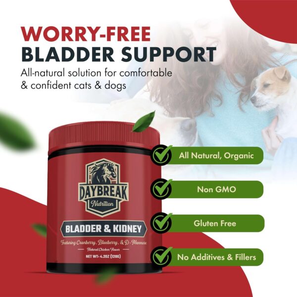 Bladder and Kidney Relief for Dogs & Cats by Daybreak Nutrition | Powder Cranberry Supplement for Dogs and Cat for UTI Treatment & Urinary Support | Dog & Cat Urinary Tract Infection Remedy Supplement - Image 5