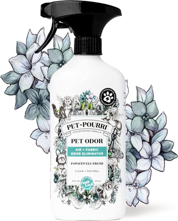 Pet-Pourri Pet Odor Air + Fabric Odor Freshener Spray, Pawsitively Fresh, 16 Fl Oz - Image 2