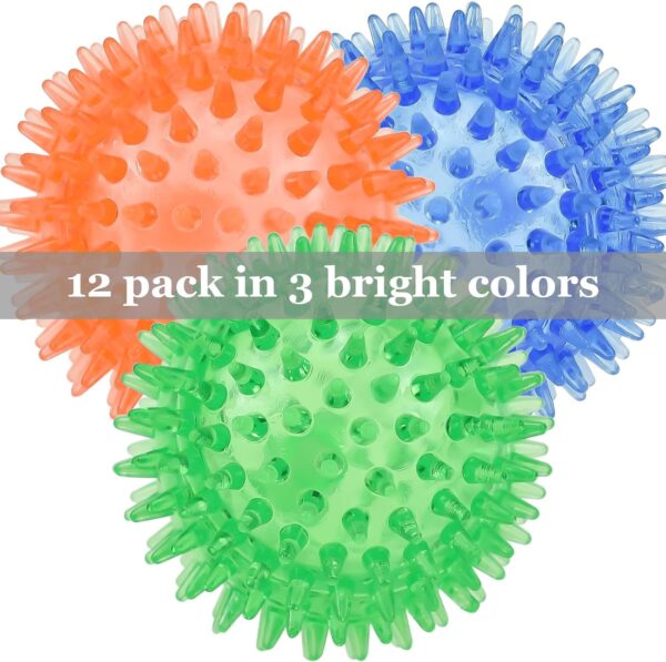 12pack Squeaky Dog Toys Spiky Dog Balls Cleans Teeth and Promotes Dental and Gum Health for Your Pet Squeaker Ball Toys for Aggressive Chewers (S 12PACK) - Image 7