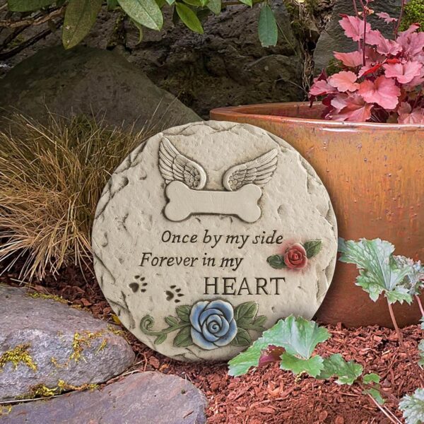 Pet Memorial Stone for Loss Dog or Cat, Dog Passing Away Sympathy Bereavement Gifts, Pet Grave Markers with Paw Prints Funerary Headstones Outdoor Garden - Image 5