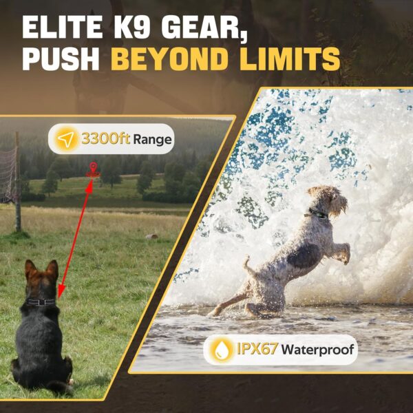 2024release Elite K9 Dog Training Collar with Remote - 3300ft Range Dog Shock Collar with 4 Training Modes, 42 Levels E collar, IPX67 Waterproof, 180 Days Battery Life, Designed by Elite K9 Trainer - Image 5