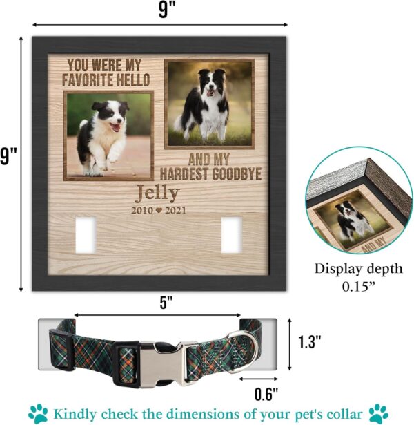 Customized Dog Memorial Gifts for Loss of Dog, Pet Memorial Gifts for Dogs, Personalized Dog Memorial Collar Picture Frame, Cat Loss Sympathy Gifts, Custom Cat Memorial Gifts Plaque - Image 5