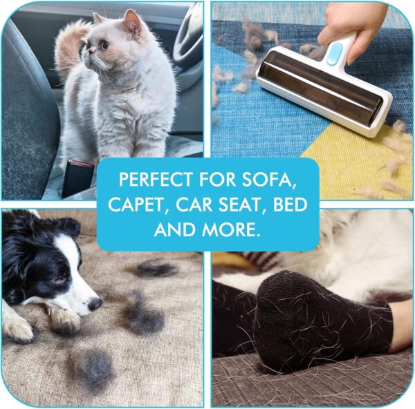 Pet Hair Remover Roller - Lint Roller for Pet Hair, Reusable Cat & Dog Hair Remover for Furniture, Couch, Bed, Car Seat, Carpet - Image 6