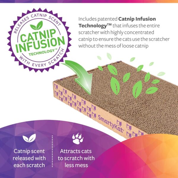 SmartyKat Scratch Up Corrugated Hanging Cat Scratcher, Catnip Infusion Technology - Brown, Single Wide - Image 6