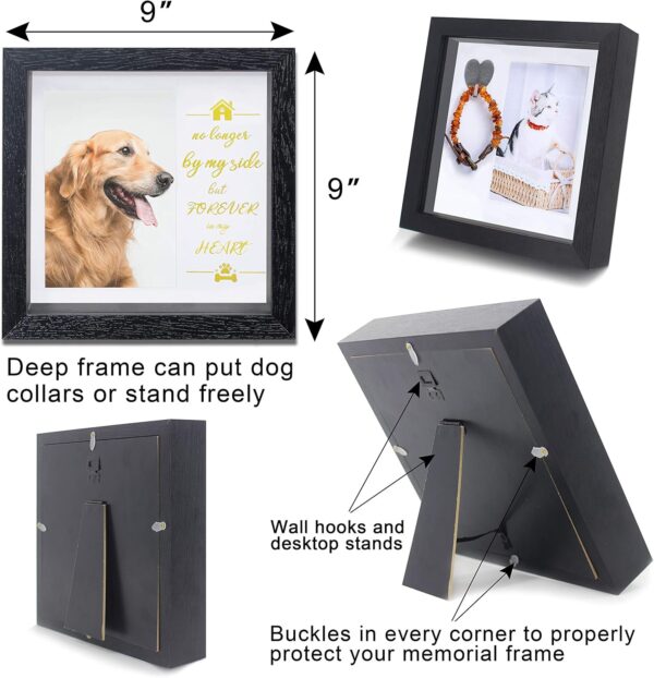 KCRasan Pet Picture Frame Memorial - Dog Memorial Sentiment Frame for Loss of Dog Gifts - Pet Collar Frame Remembrance Sympathy Dog or Cat Tribute Keepsake - Image 3