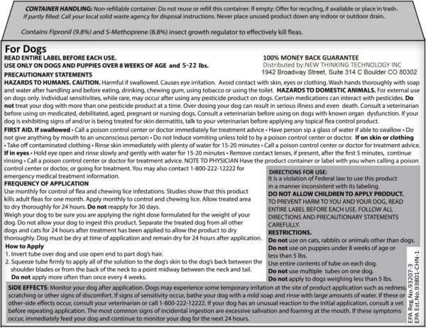 Flea and Tick Prevention for Dogs, Dogs Flea & Tick Treatment with Fipronil, Long-Lasting & Fast-Acting Topical Flea & Tick Control Drops (3 Doses, 5-22lbs) - Image 7