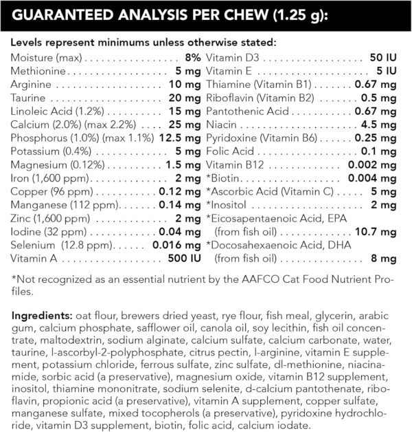 VETRISCIENCE NuCat Multi Vitamin for Cats, 30 Chews - Complete MultiVitamin Supports Skin and Coat, Immune System, Eye Sight and Everyday Wellness - Image 3