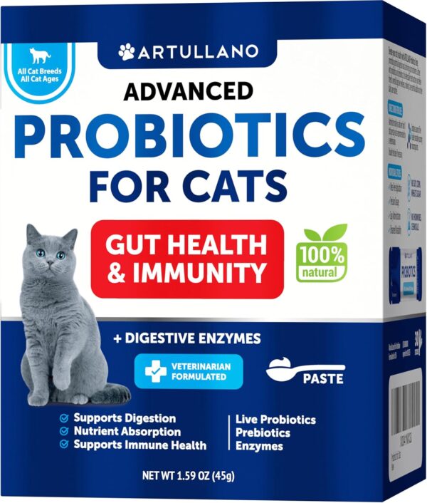 Cat Probiotics - Supports Digestion & Gut Health - Immunity Support - Nutrient Absorption - Digestive Enzymes - 30 Sticks