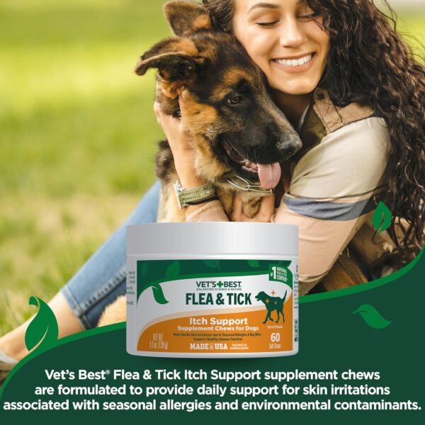 Vet’s Best Flea & Tick Support Soft Chews – Itch Support – Supplement Chews for Dogs – Soothes Skin Irritations Due to Seasonal Allergies, Fleas & Ticks – 60 Chews - Image 4