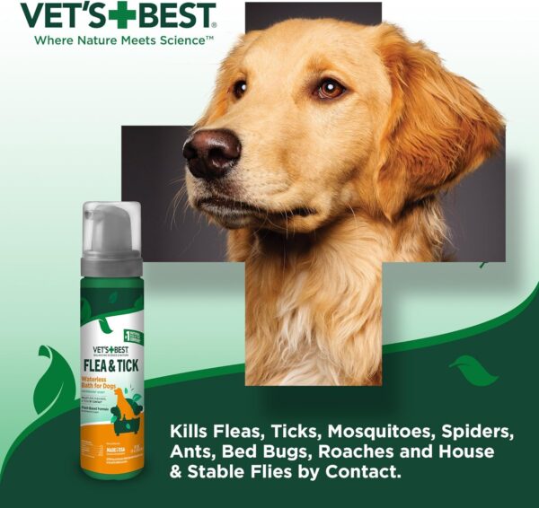 Vet's Best Flea & Tick Waterless Bath Foam for Dogs - Flea-Killing Dry Shampoo for Dogs - Plant-Based Ingredients - Certified Natural Oils - 8 oz - Image 6