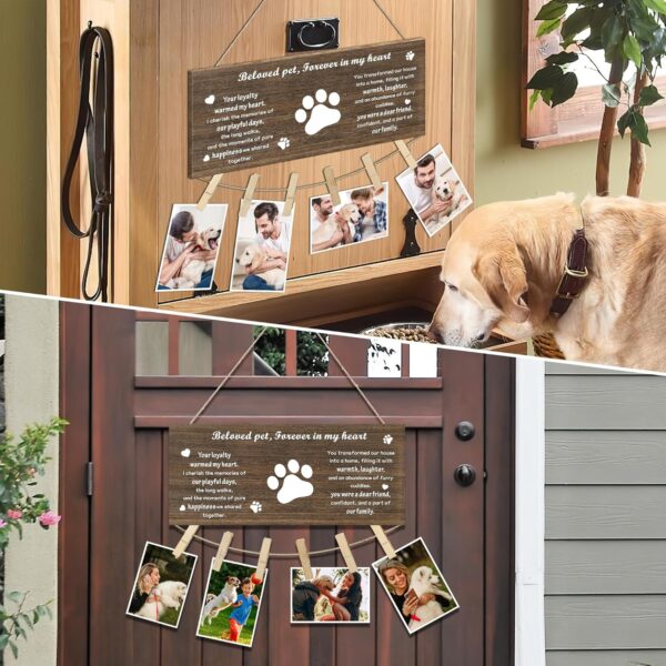 Dog Memorial Gifts, Pet Sympathy Gift for Loss of Dog Picture Frame Collage Wall Decor w/ 6 Clips, Hanging Photo Display Cat Memory Keepsake Mom Women Gift for Christmas - Image 5