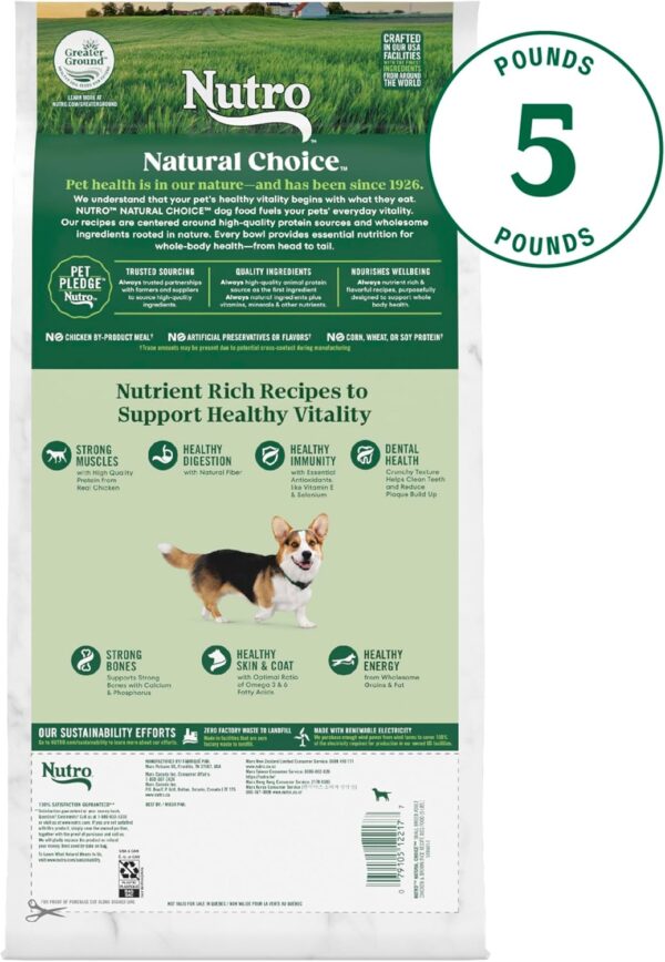 NUTRO NATURAL CHOICE Small Breed Adult Dry Dog Food, Chicken & Brown Rice Recipe Dog Kibble, 5 lb. Bag - Image 2