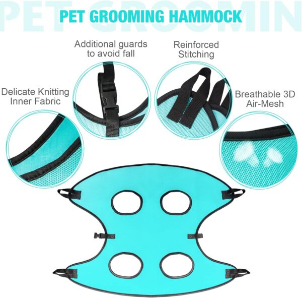 Cat Grooming Hammock - Upgrade Dog Grooming Harness for Nail Trimming (XS 15lb), Dog Sling for Nail Clipping, Dog Hanging Holder Hanger for Cutting Nail with Nail Clippers - Image 4