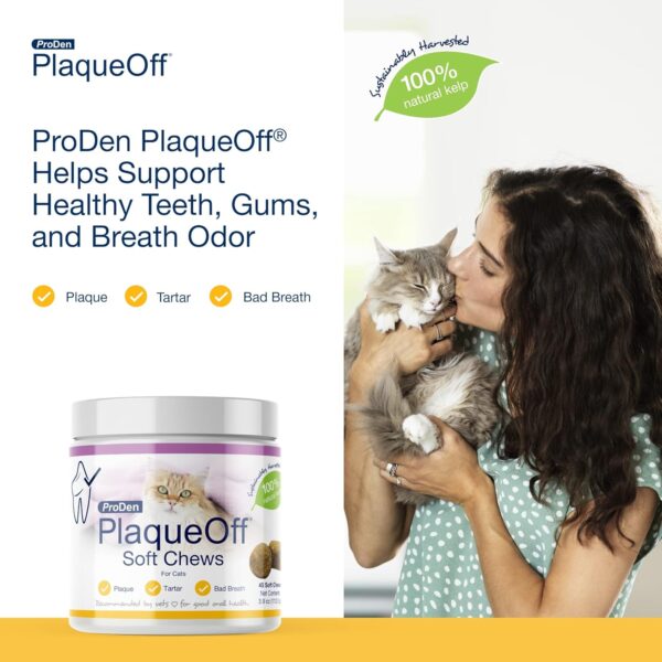 ProDen PlaqueOff Soft Chews with Natural Kelp - for All Breed Cats - Supports Normal, Healthy Teeth, Gums, and Breath Odor in Cats - 45 Soft Chews - Image 2