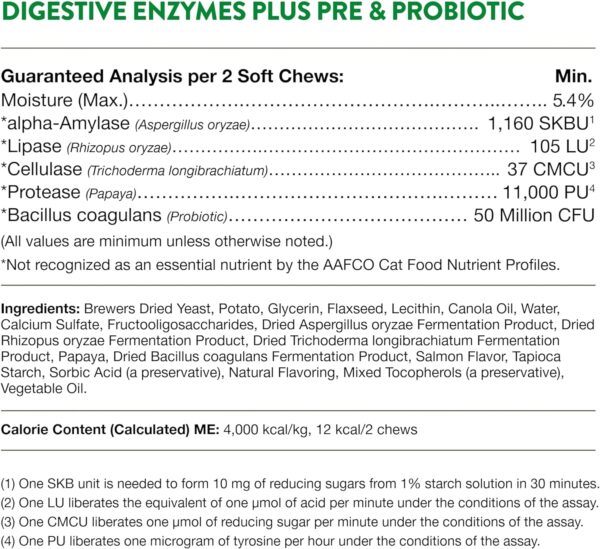 NaturVet – Digestive Enzymes for Cats Plus Probiotics – 60 Soft Chews – Helps Support Diet Change & A Healthy Digestive Tract – Aids in The Absorption of Vitamins & Minerals – 30 Day Supply - Image 8