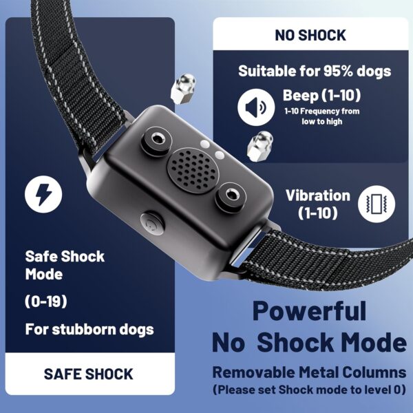 Dog Shock Collar 4500FT-Dog Training Collar with Remote for Small Medium Large Dogs10-120lbs,Waterproof Collars,Electric Dog Collar with Adjustable Beep(1-10),Vibration,Safe Shock Modes - Image 4