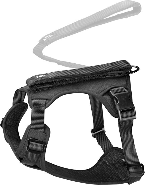 TUG Grab Dog Harness | Integrated Traffic Leash Magnetically Attached for Quick Control (Medium/Black)