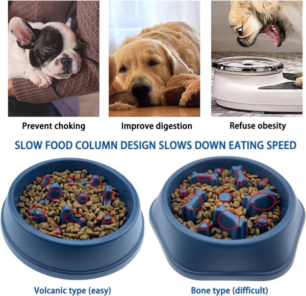 CAISHOW Slow Feeder Dog Bowl Anti Gulping Healthy Eating Interactive Bloat Stop Fun Alternative Non Slip Dog Slow Food Feeding Pet Bowl Slow Eating Healthy Design for Small Medium Size Dogs - Image 3