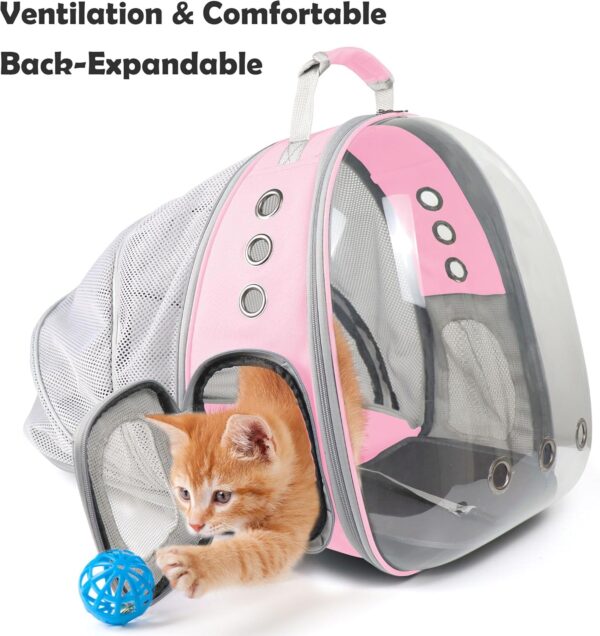 Cat Backpack Carrier,Expandable Pet Bubble Backpack Airline Approved, Pet Travel Carrying Bag for Small Medium Cats and Puppy with Hiking Walking Outdoor Use - Image 2