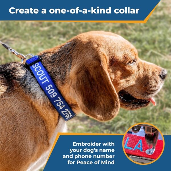 GoTags Personalized Dog Collar, Custom Embroidered Pet ID Dog Collar with Pet Name and Phone Number, Adjustable with Quick Release Snap Buckle - Image 2