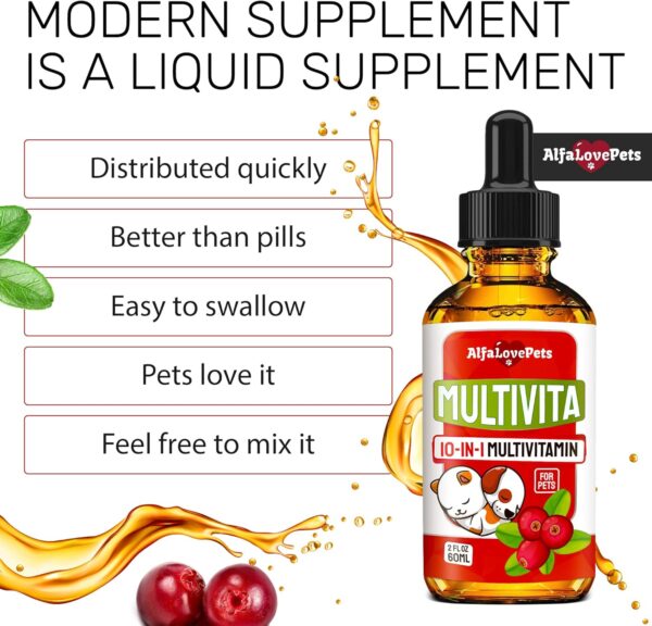 Dog Vitamins and Supplements ✿ Cat Multivitamin ✿ Cat and Dog Supplements & Vitamins ✿ Multivitamins for Dogs ✿ Hip & Joint Pet Vitamins ✿ Vitamin C for Dogs ✿ Vitamin B12 for Cats ✿ Made in USA ✿ 2Oz - Image 6