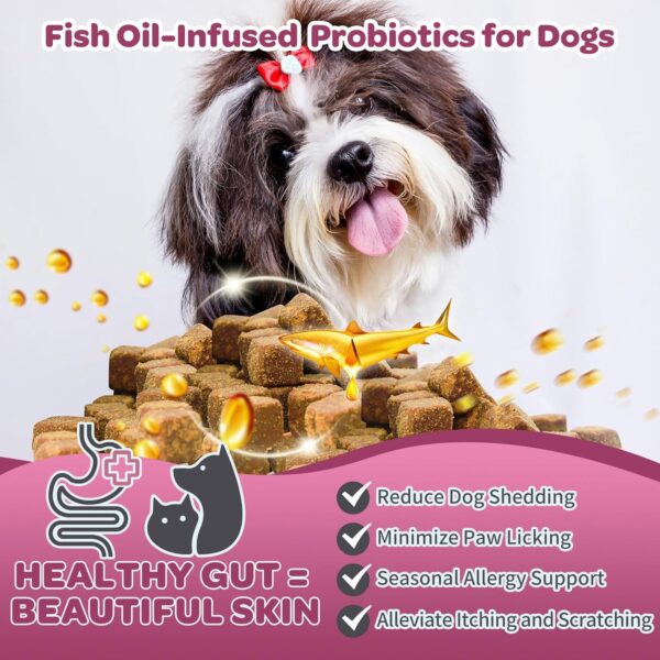 Probiotics for Dogs - Dog Probiotics and Digestive Enzymes for Digestive Health - Plus Fish Oil & Vitamins Supplement for Allergies & Immune & Itchy Skin, 120 Chicken Flavor Probiotic Soft Chews - Image 5