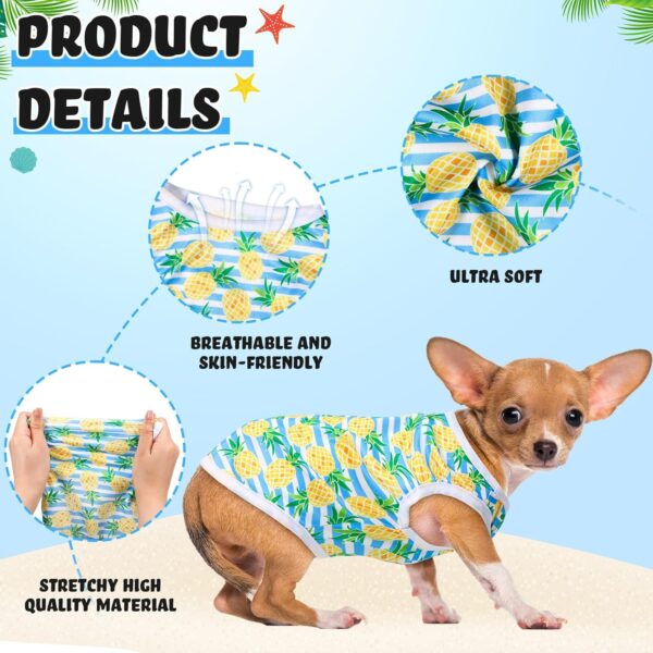 32 Pack Summer Hawaiian Dog Shirts Small for Dog Hawaiian Dog T Shirts Summer Pet Shirt Doggie Vest Puppy Clothes Flamingo Dog Top Sleeveless Vest Dog Apparel for Dogs Cats(Small) - Image 3