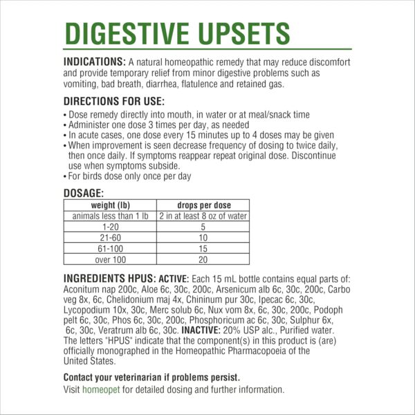 HomeoPet Digestive Upsets, Natural Pet Digestive Support, Digestive Supplement for Dogs, Cats, and Small Pets, 15 Milliliters - Image 6