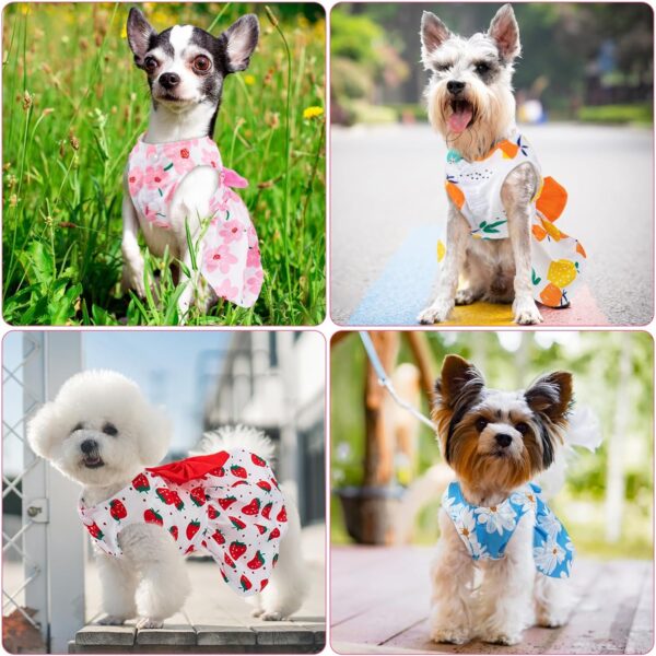 5 PCS Dog Dresses for Small Dogs Girl Dog Dress, Floral Pet Cat Dress Puppy Princess Dresses Doggie Summer Outfits with Bowknot, Female Pet Skirts Pet Clothes for Chihuahua Yorkies - Image 6