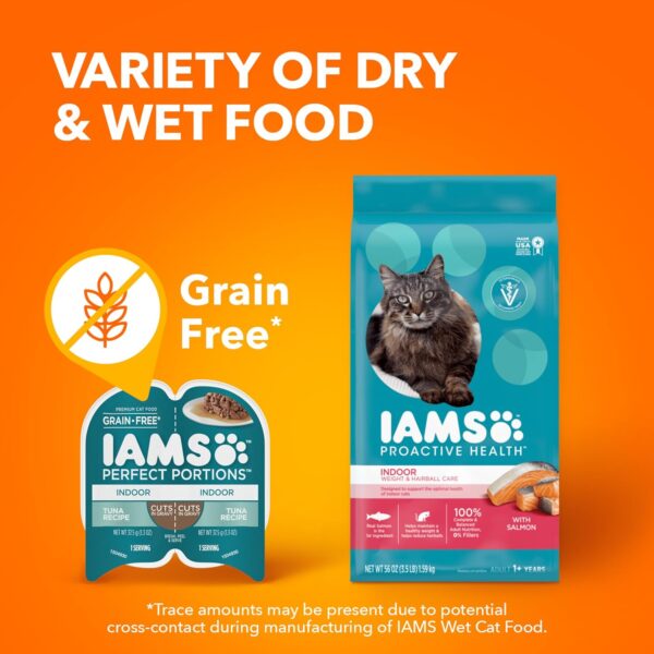 IAMS Perfect Portions Indoor Wet Cat Food with Salmon and Tuna Recipe Variety Pack, Easy Peel Twin-Pack Trays, Pack of 12 (24 Total Servings) - Image 11