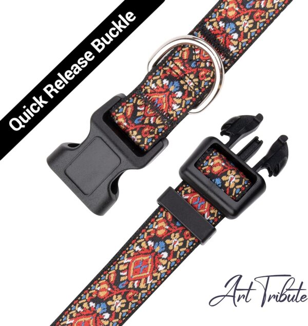 Dog Collars for Small Medium & Large Dogs Stocking Stuffer Long Lasting, Adjustable, Strong Durable Collars for Dogs, Choose from Stunning Patterns and Colors. Red Woven Dog Collar - Image 2